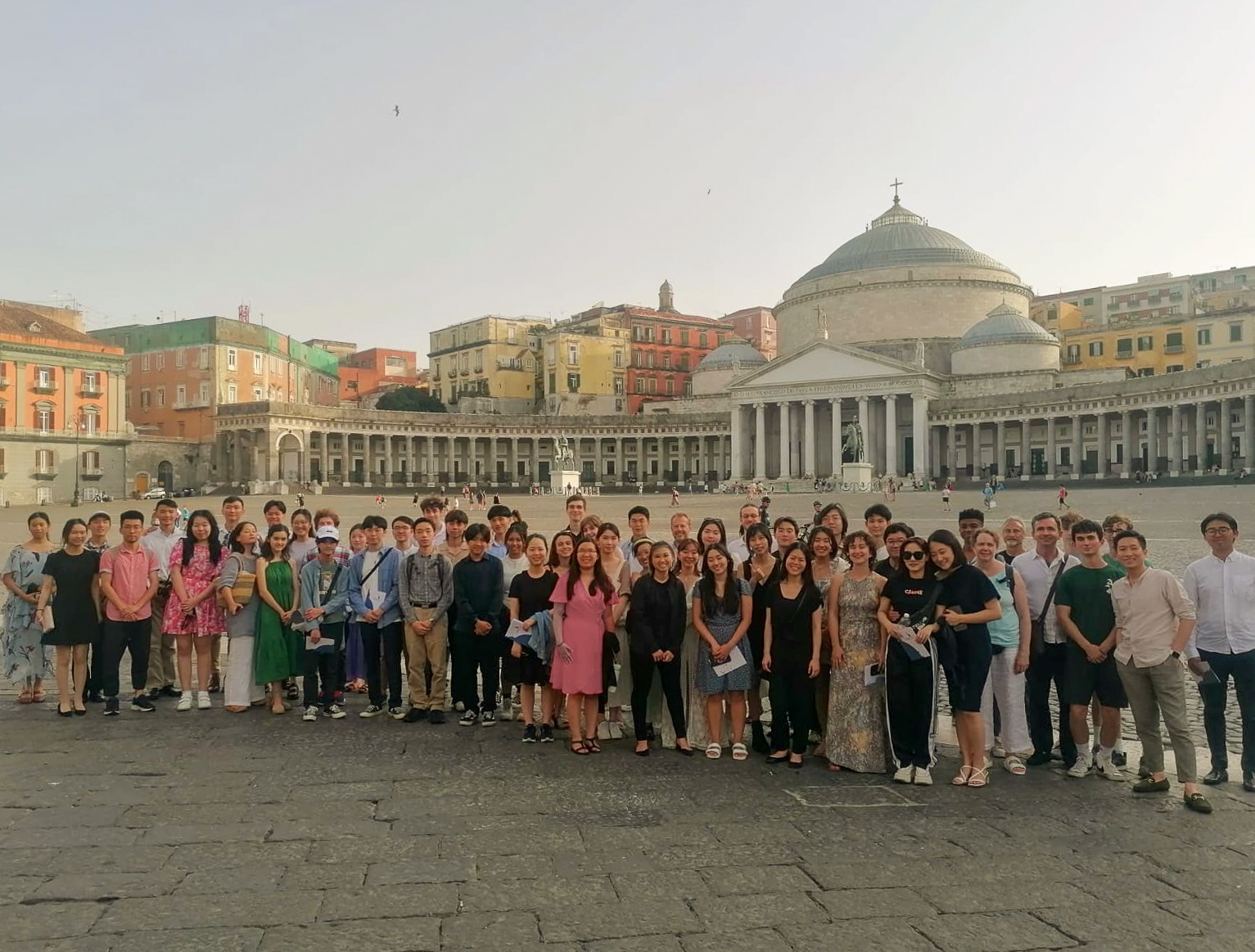 Group in Naples piazza